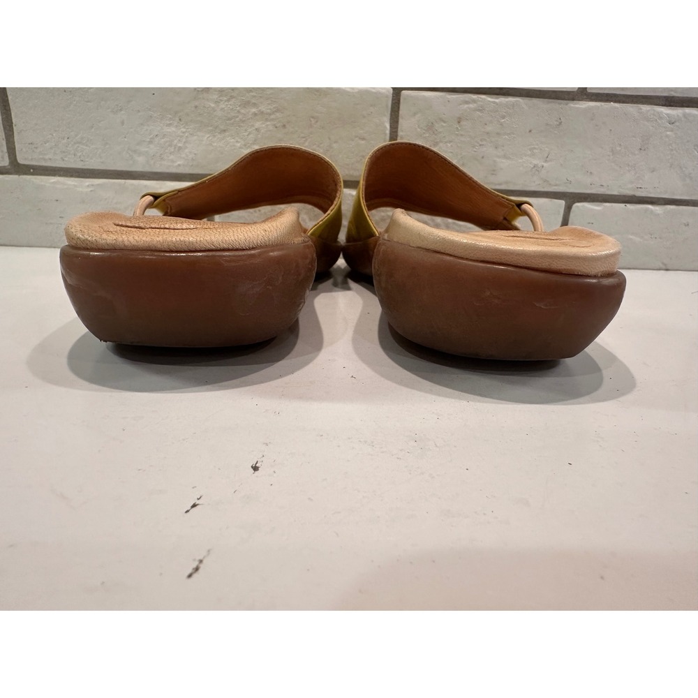 Gentle Souls Kenneth Cole Yellow Leather Slide Sandals Knotted Detail Size 38 - Picture 7 of 11
